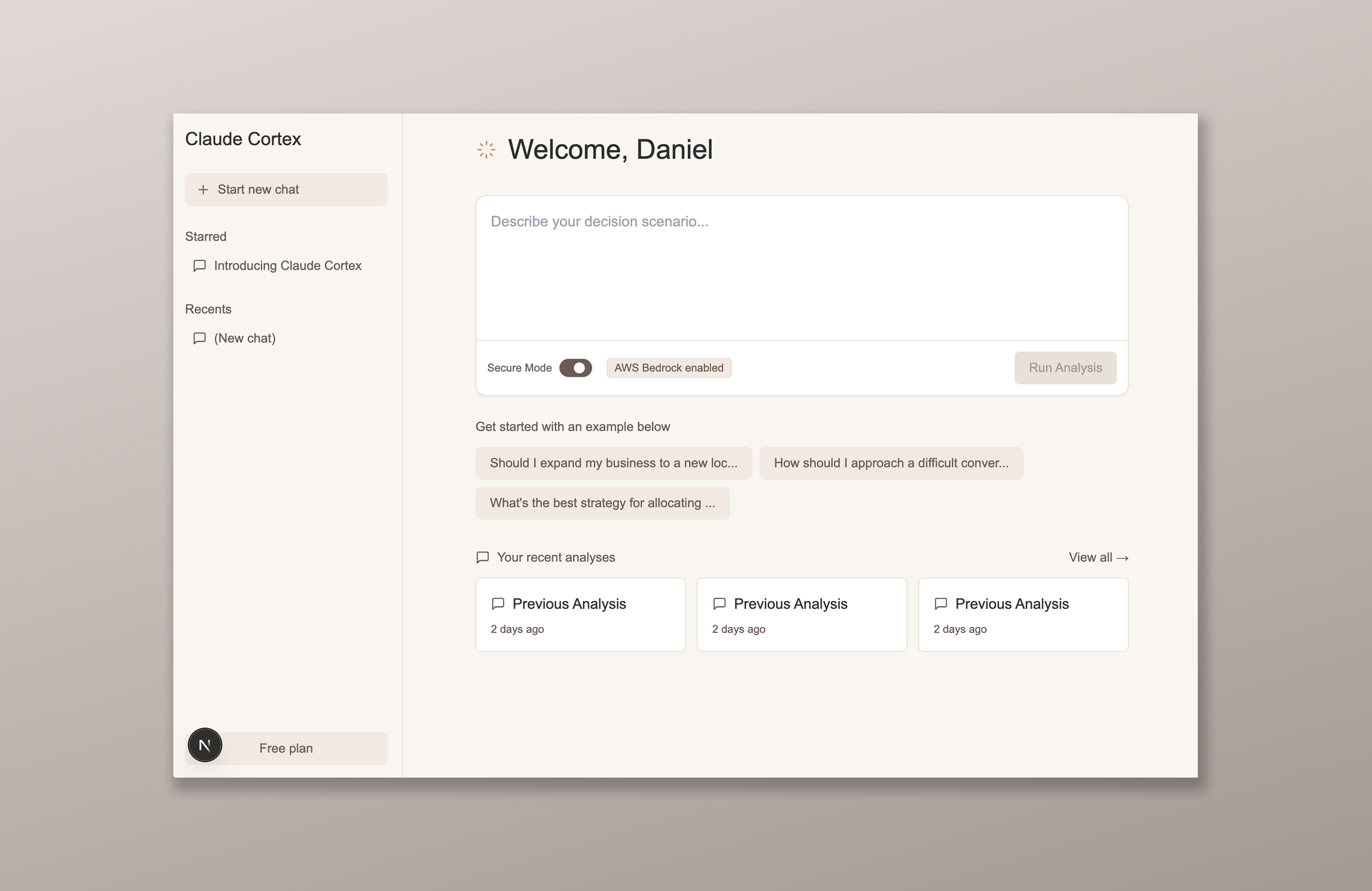 Screenshot of Cortex